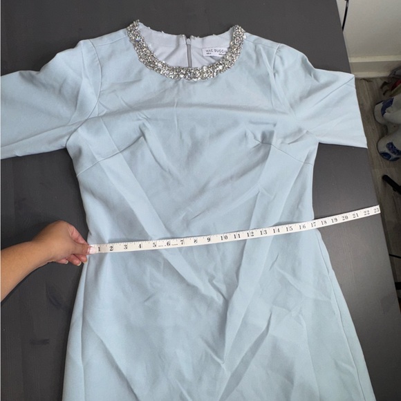 Mac Duggal Light Blue Embellished Midi Dress - Picture 9 of 10